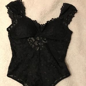 All Lace Padded Bodysuit with Snaps